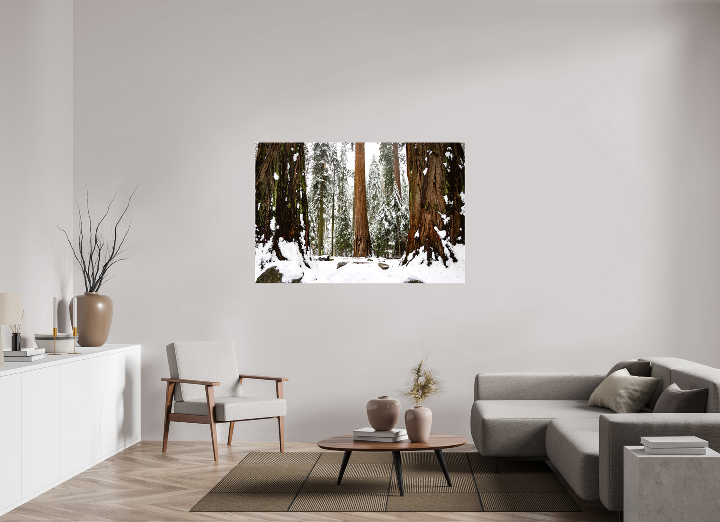60 x 40″, Glossy Canvas on Stretcher Frame Sequoia Trees at Big Trees Trail