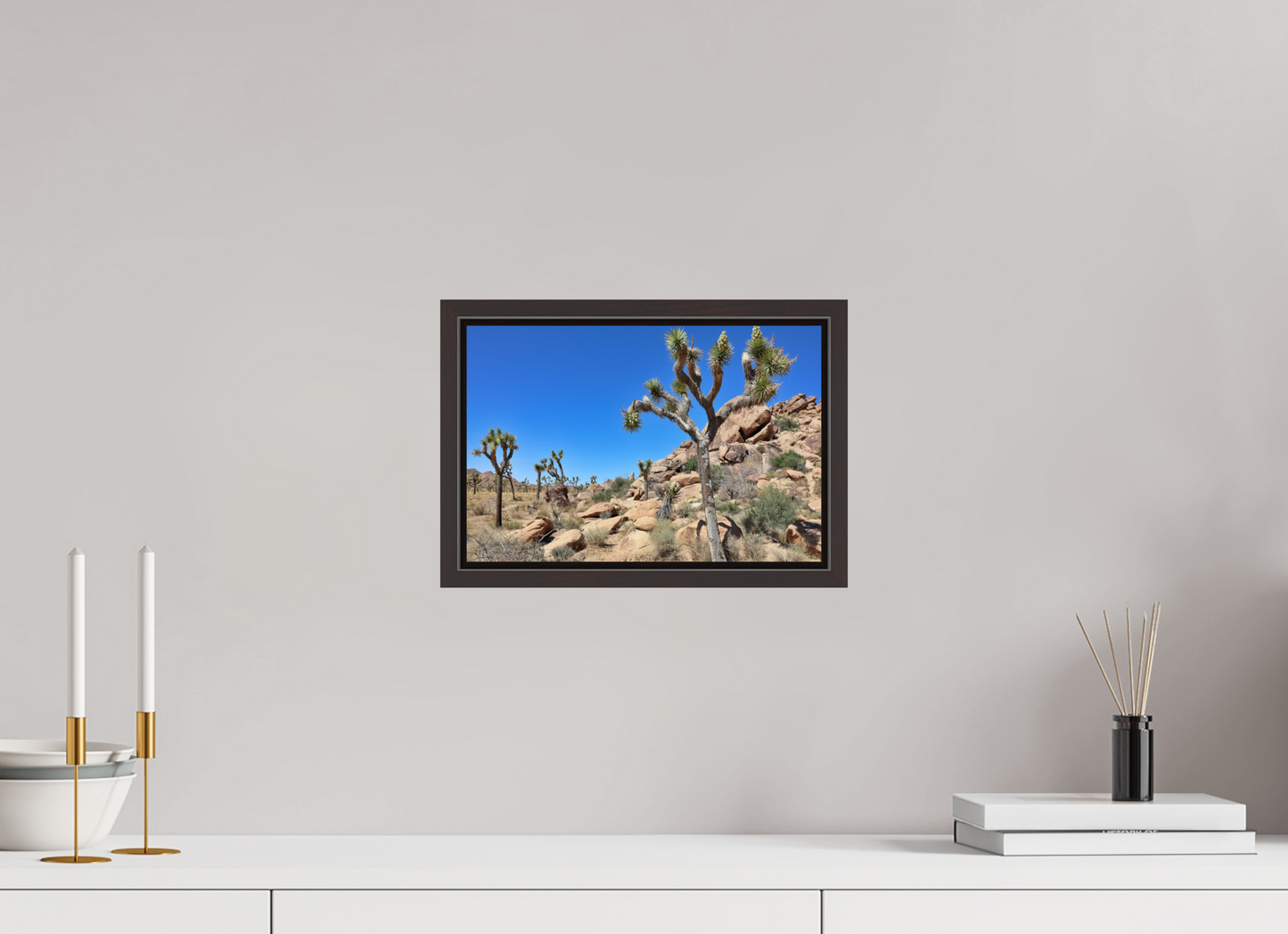 12 x 8″, Alder Brown Wooden Floater Frame Joshua Trees