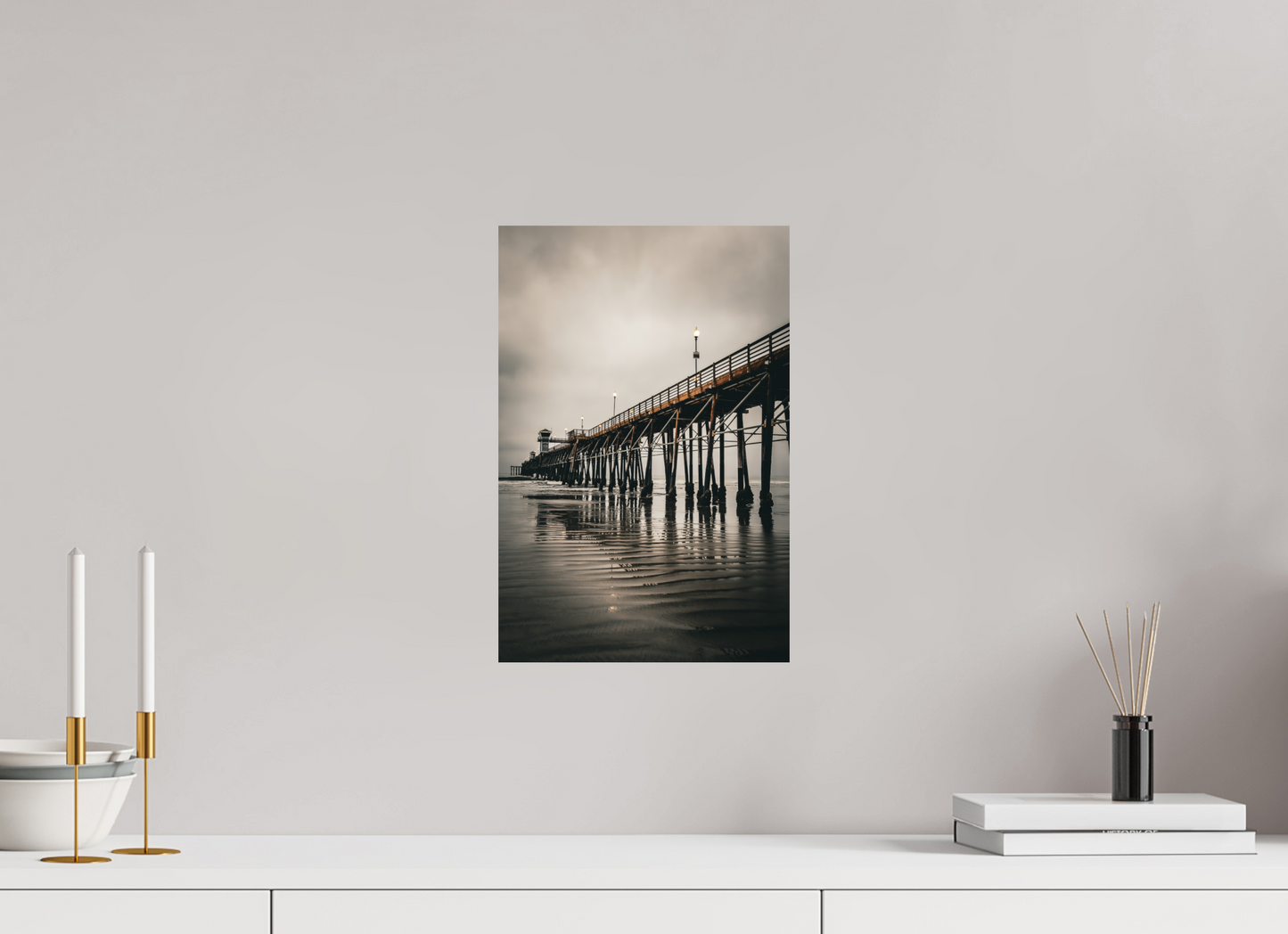 10 x 15″, Fine Art Print on Aluminum Dibond Oceanside Pier in the Morning