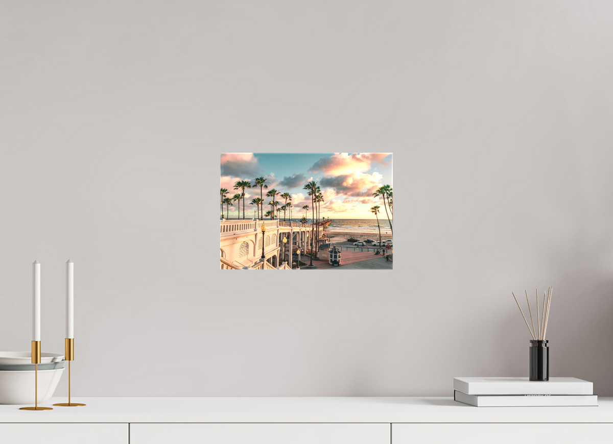 12 x 8″, Glossy Canvas on Stretcher Frame Beautiful Clouds at the Oceanside Pier
