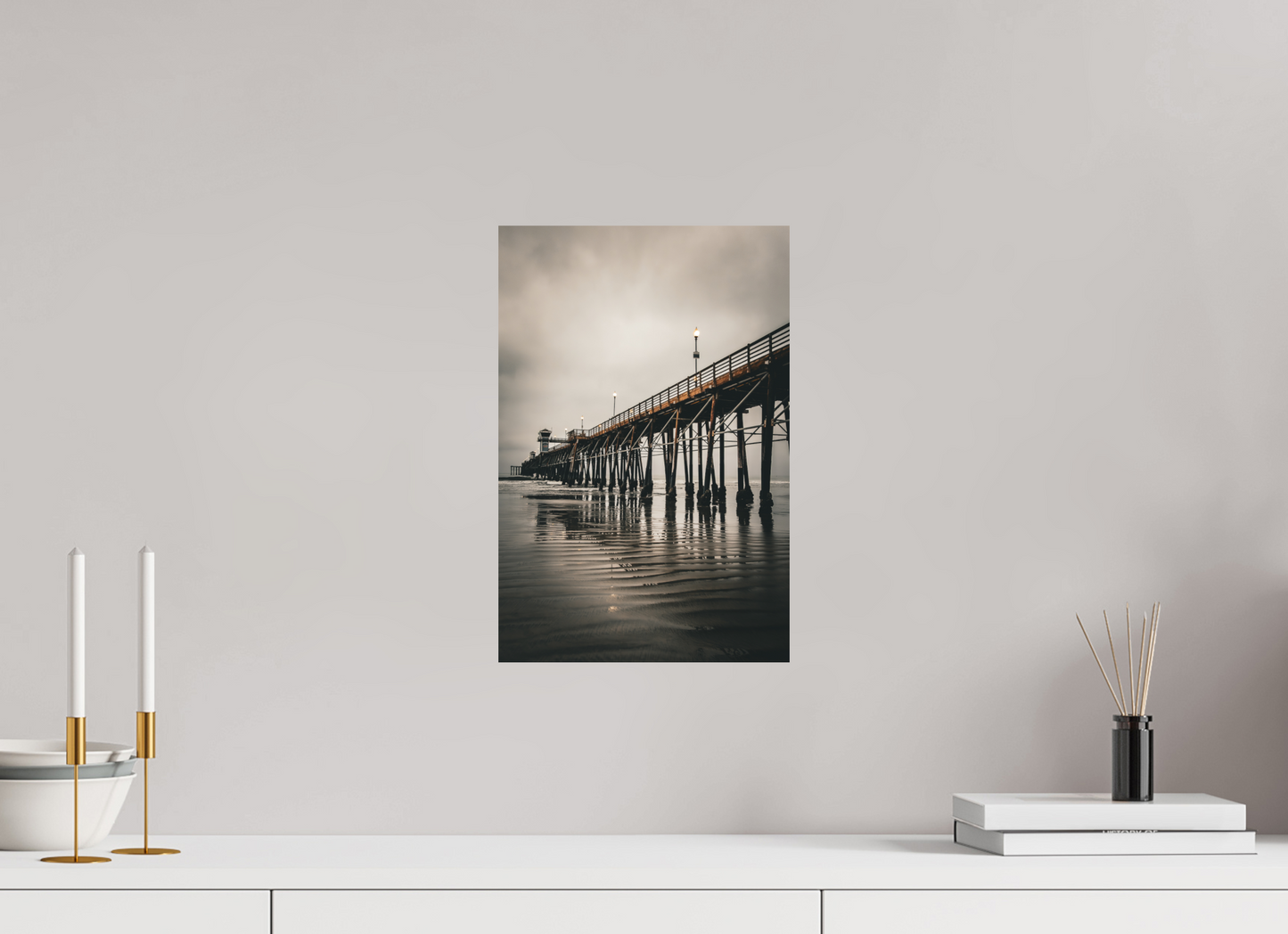 10 x 15″, Direct Print on Aluminum Dibond Oceanside Pier in the Morning