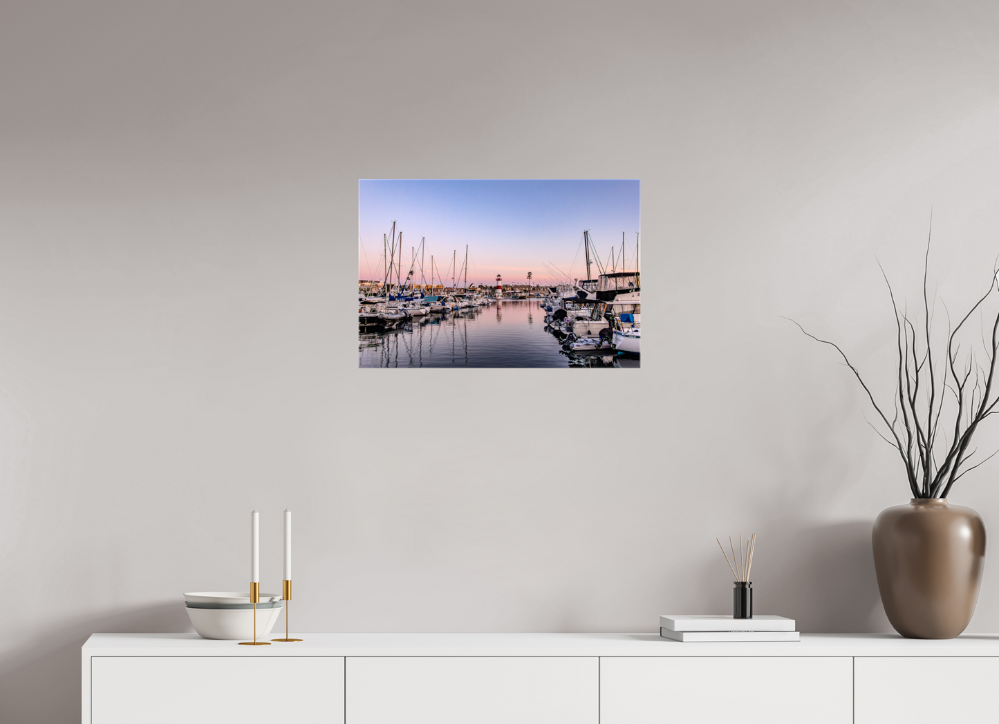 24 x 16″, Glossy Canvas on Stretcher Frame The Oceanside Harbor