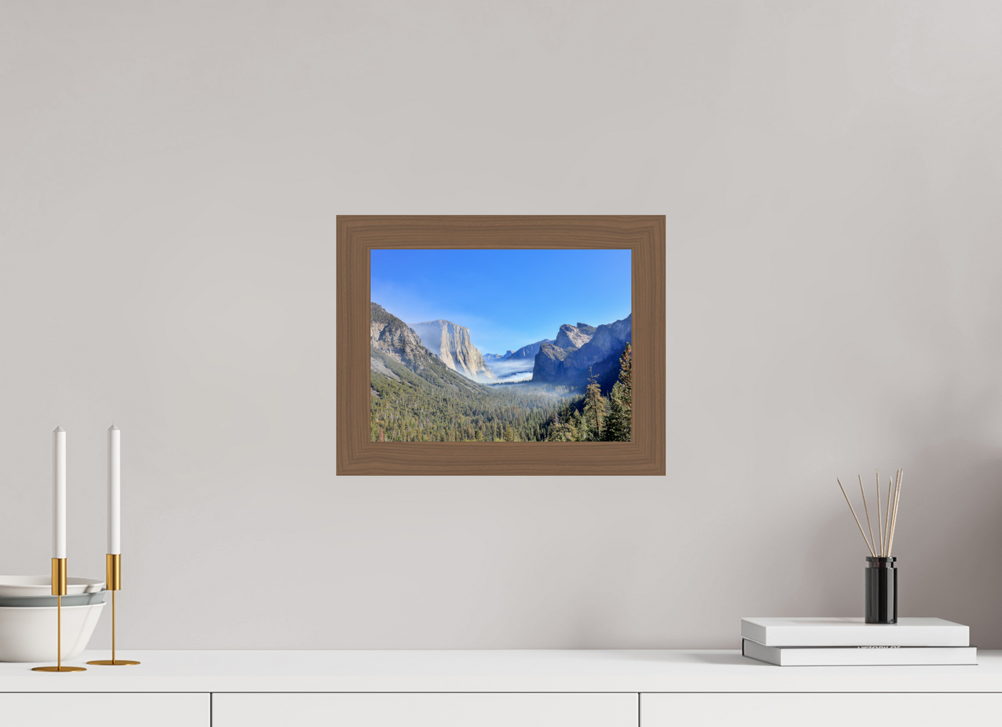 12 x 9″, Walnut Wooden Frame under Acrylic Glass Half Dome View Point in Yosemite National Park