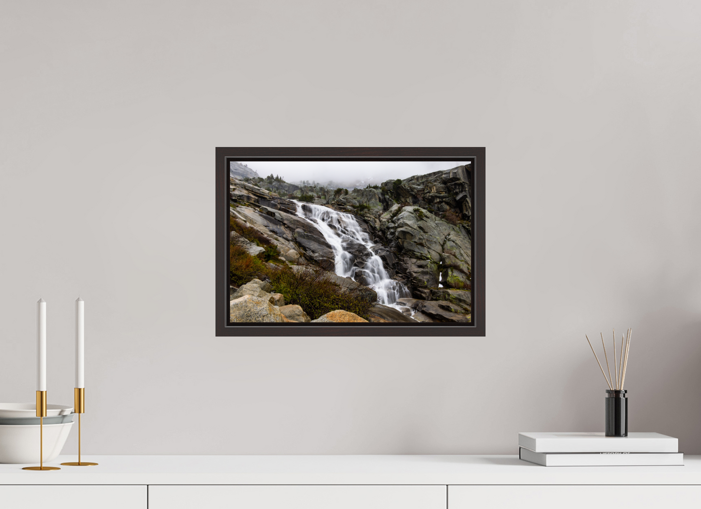 15 x 10″, Alder Brown Wooden Floater Frame Tokopah Falls