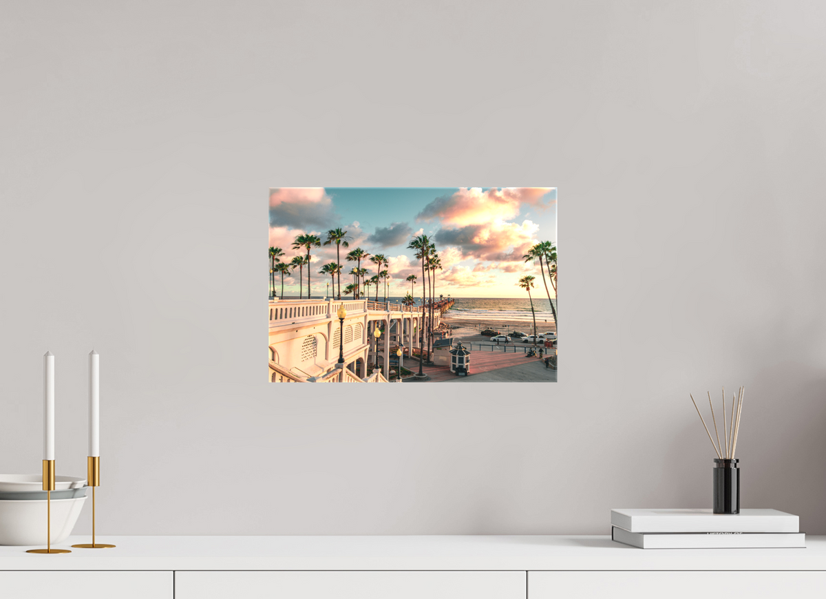 15 x 10″, Glossy Canvas on Stretcher Frame Beautiful Clouds at the Oceanside Pier