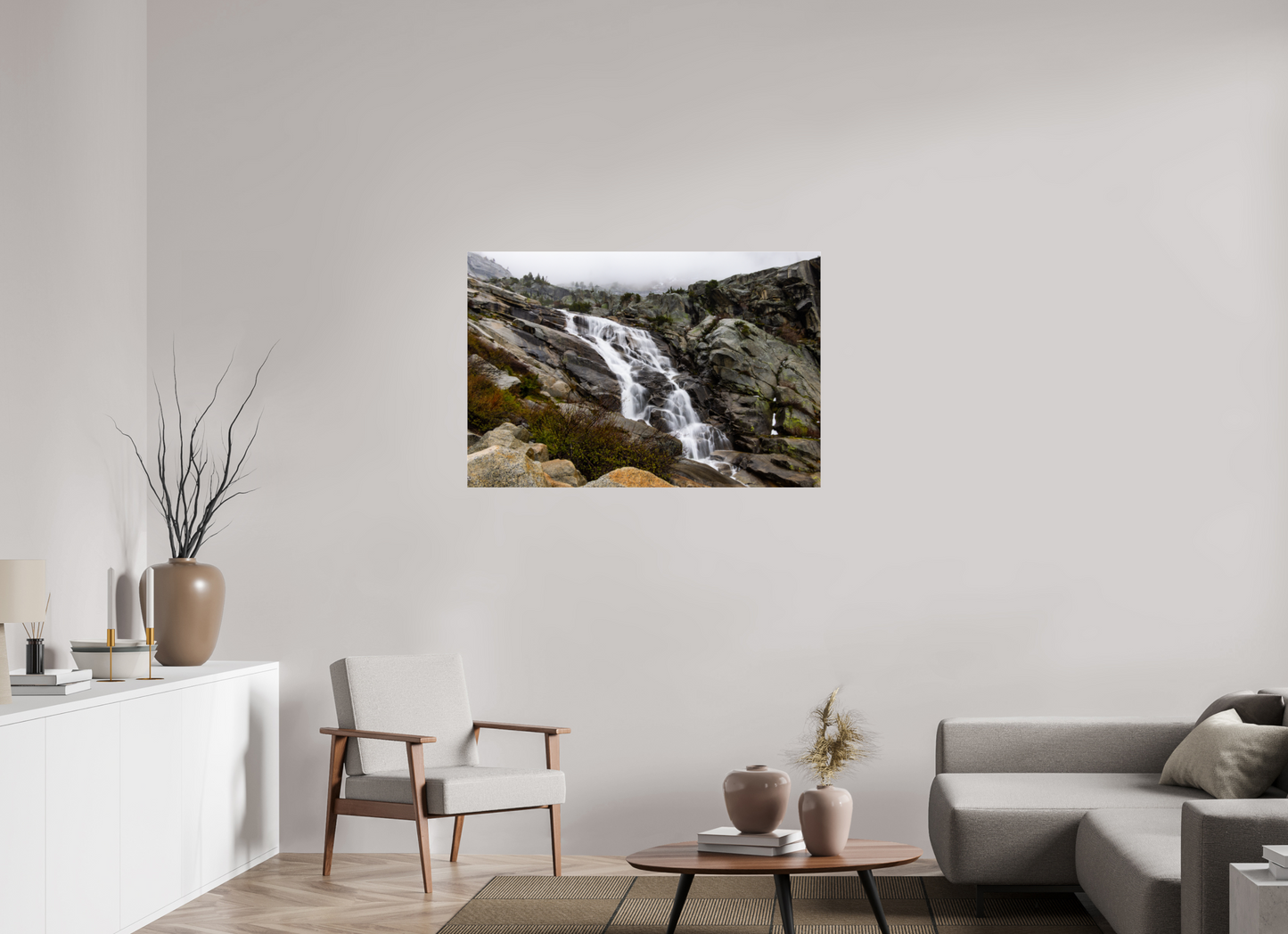 45 x 30″, Metallic Photo Print under Acrylic Glass Tokopah Falls