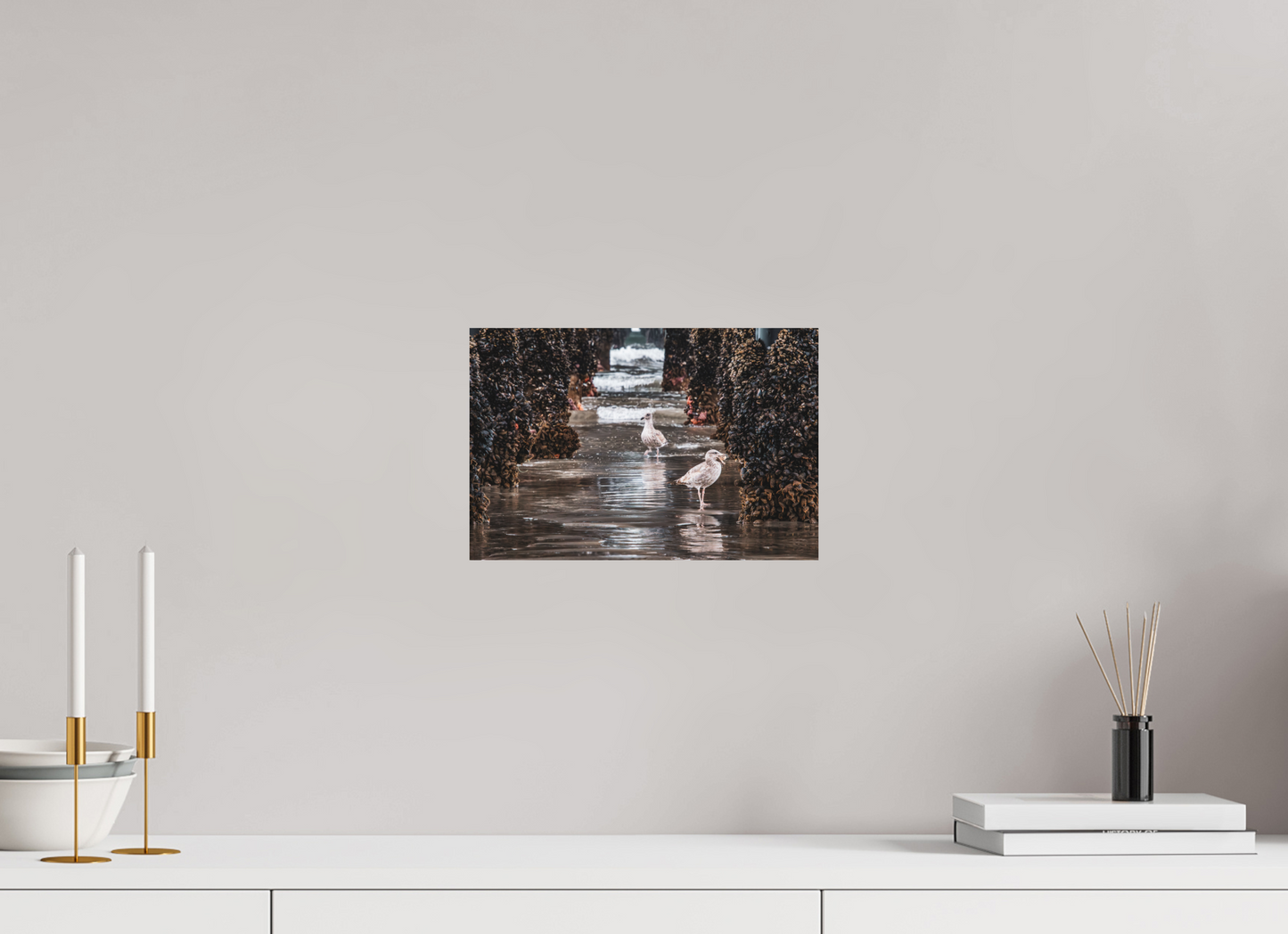 12 x 8″, ChromaLuxe HD Metal Print Under the Oceanside Pier