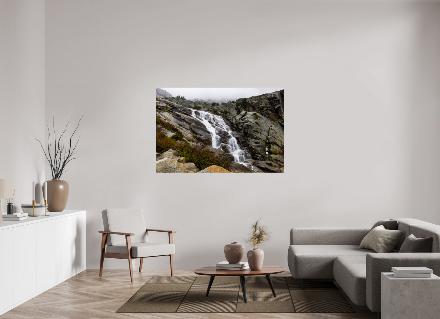 60 x 40″, Metallic Photo Print under Acrylic Glass Tokopah Falls