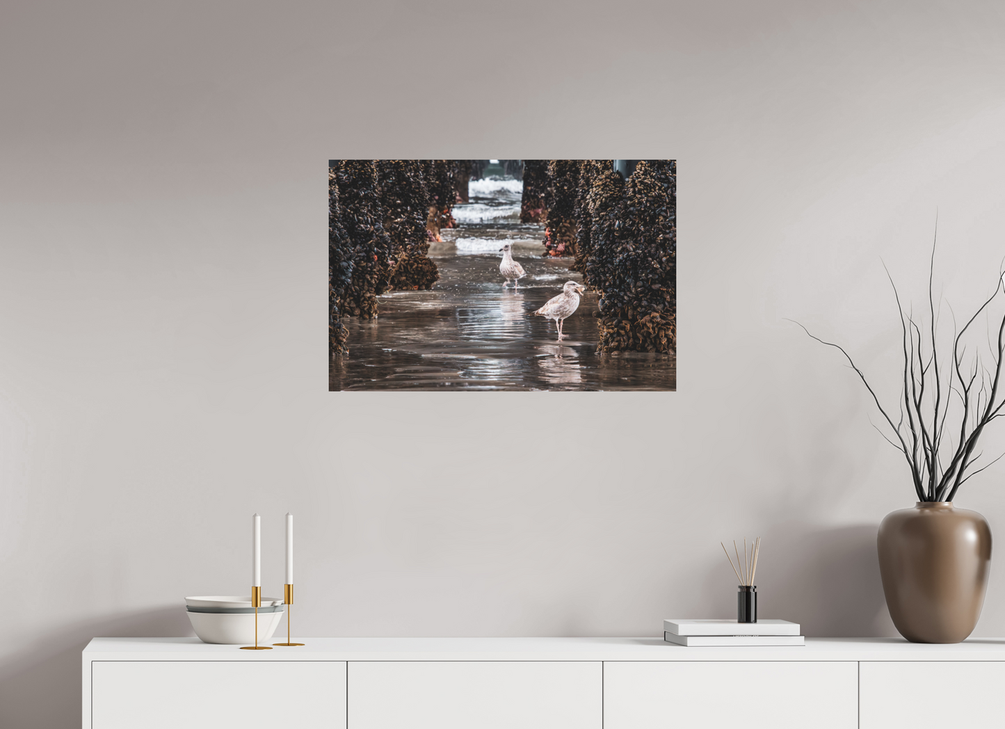 30 x 20″, Direct Print on Aluminum Dibond Under the Oceanside Pier