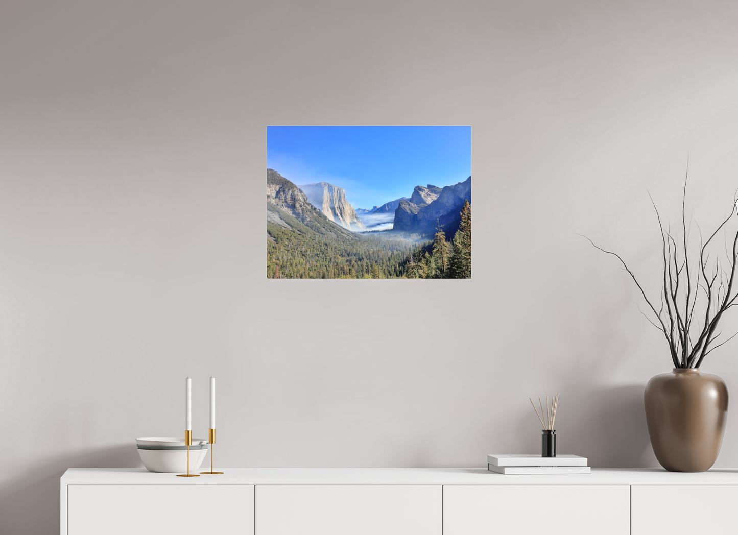24 x 18″, Photo Print Under Matte Acrylic Glass Half Dome View Point in Yosemite National Park