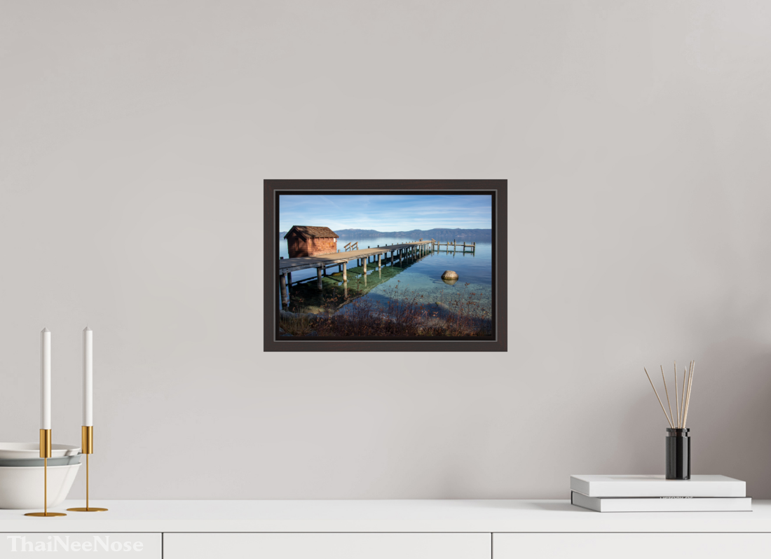 12 x 8″, Alder Brown Wooden Floater Frame Lake Tahoe on the West Side