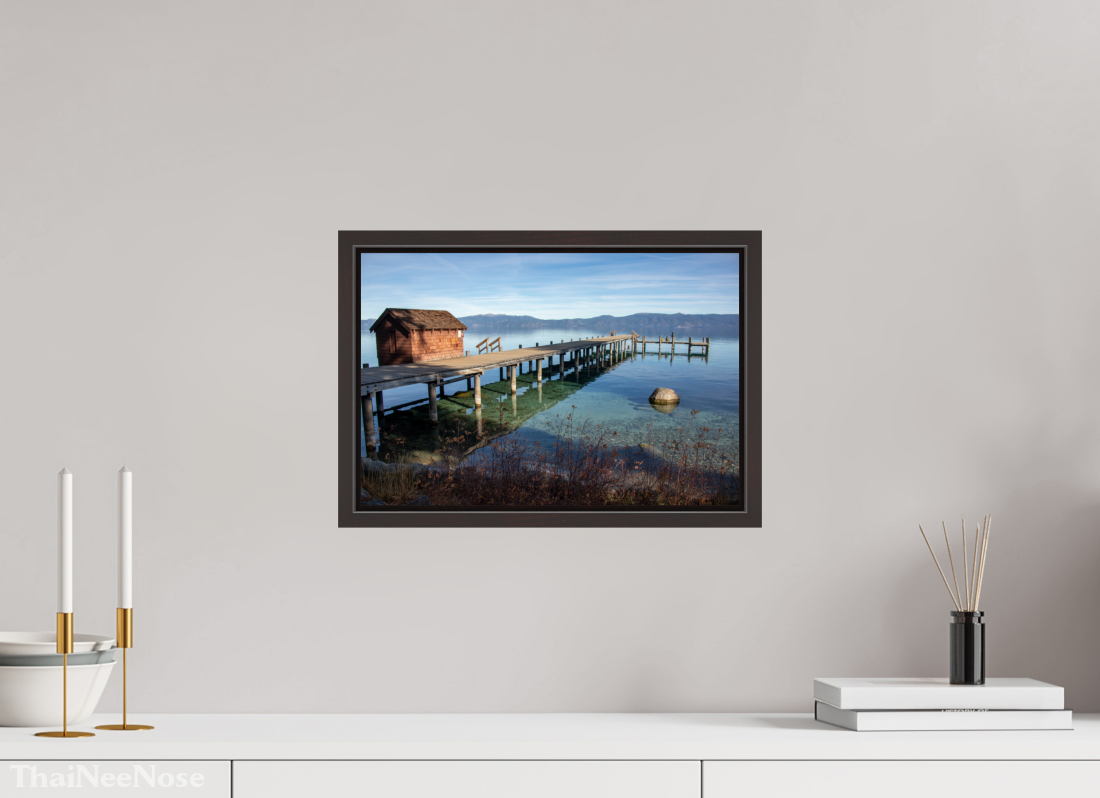 15 x 10″, Alder Brown Wooden Floater Frame Lake Tahoe on the West Side