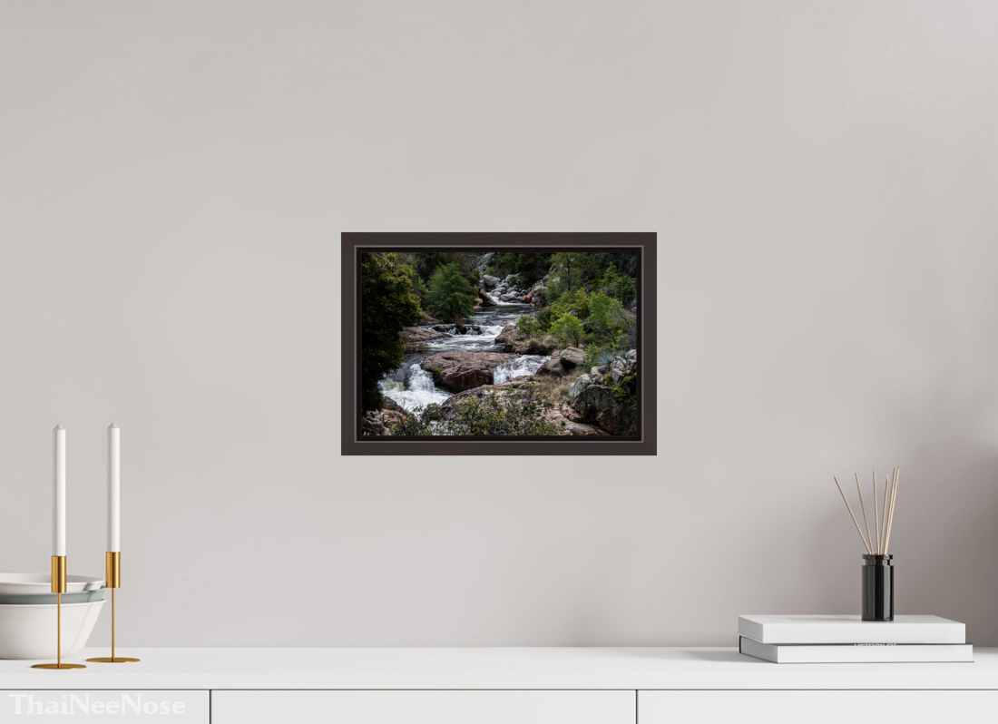 12 x 8″, Alder Brown Wooden Floater Frame Three Rivers Gateway to Sequoia National Park