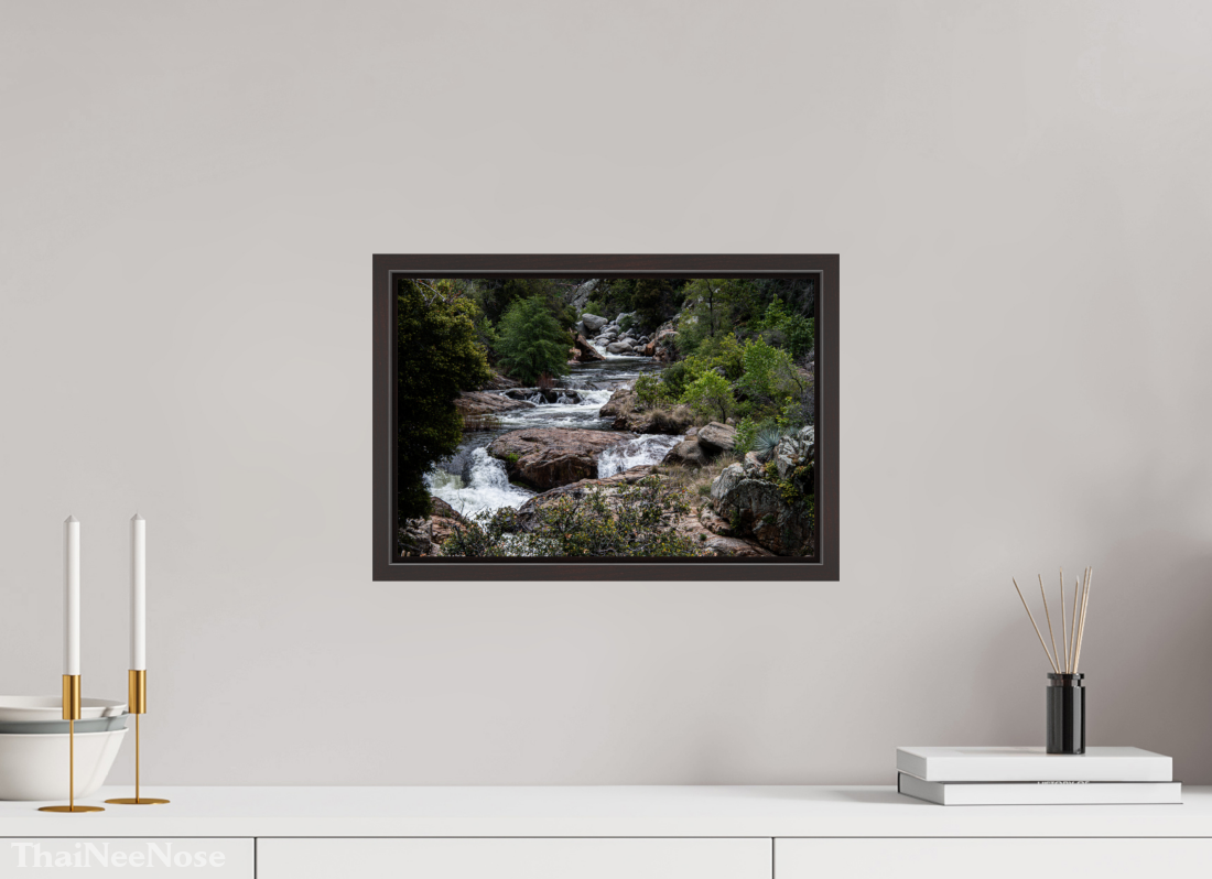 15 x 10″, Alder Brown Wooden Floater Frame Three Rivers Gateway to Sequoia National Park